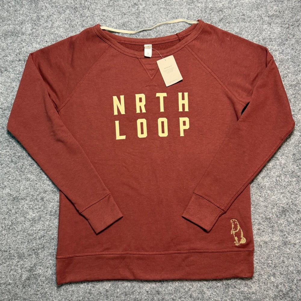 NWT Alternative NRTH LOOP Reversible Sweatshirt Medium Rust